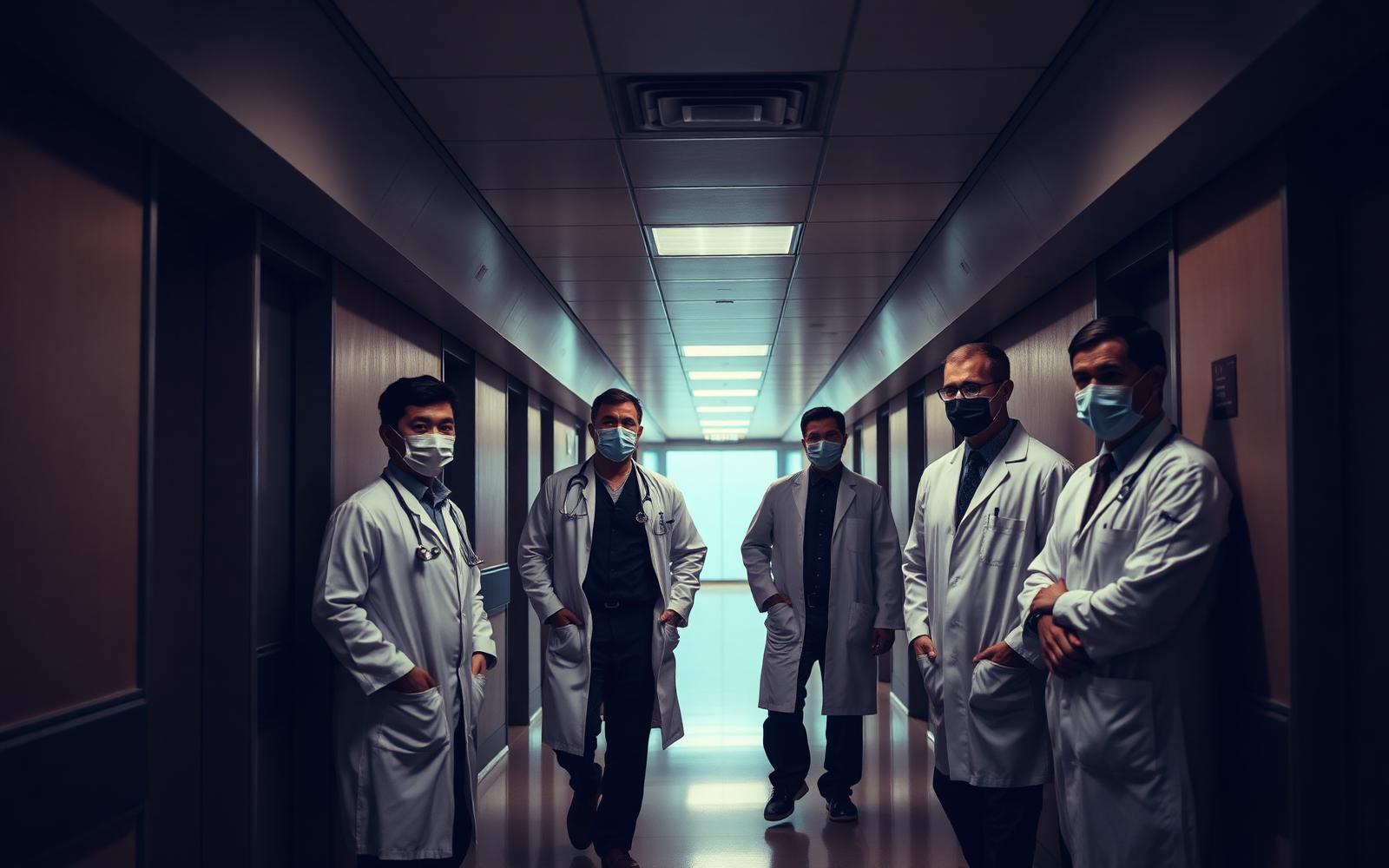 Médicos em interação profissional durante encontro clínico